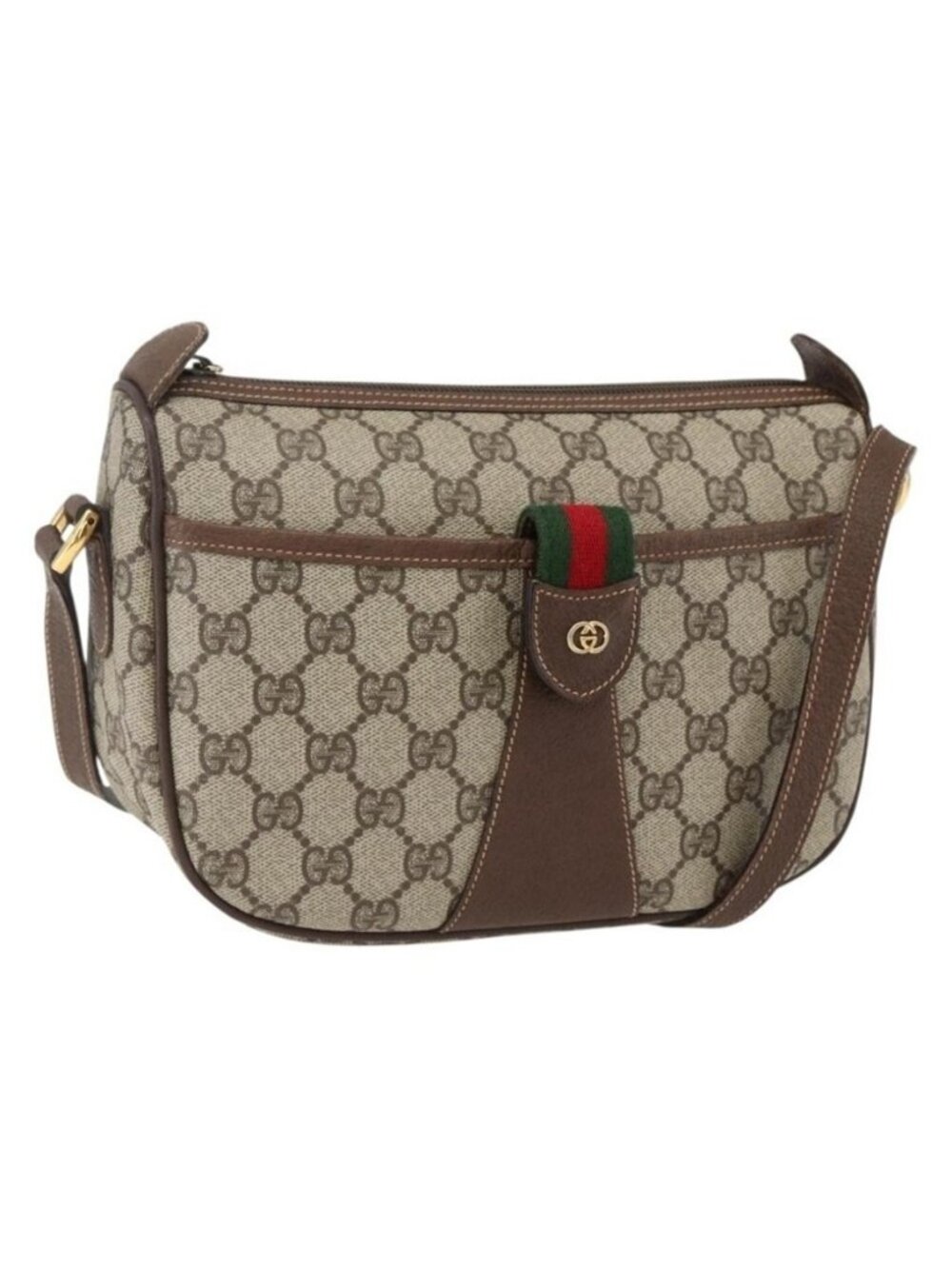 Authentic GUCCI GG Supreme Web Sherry Line Bag PVC Outlet Beige 001 123 6177